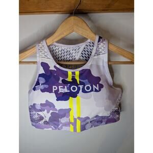 Peloton WITH Wear It To Heart Sports Bra Women's L Purple Floral Padded
